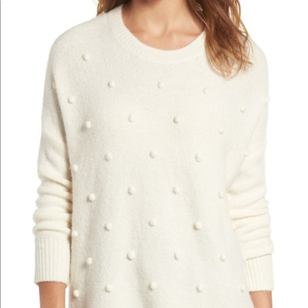 Madewell Pom Pom sweater in cream size medium